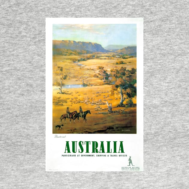 Vintage Travel Poster Australia Pastoral by vintagetreasure